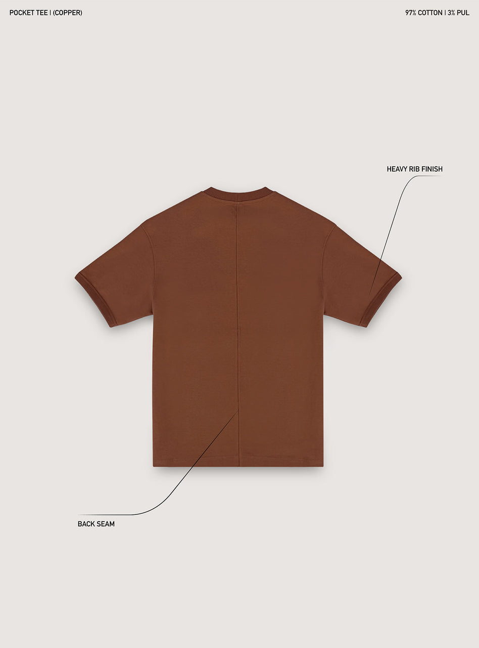 Buy Copper Color POCKET TEE Online From Godiwear 