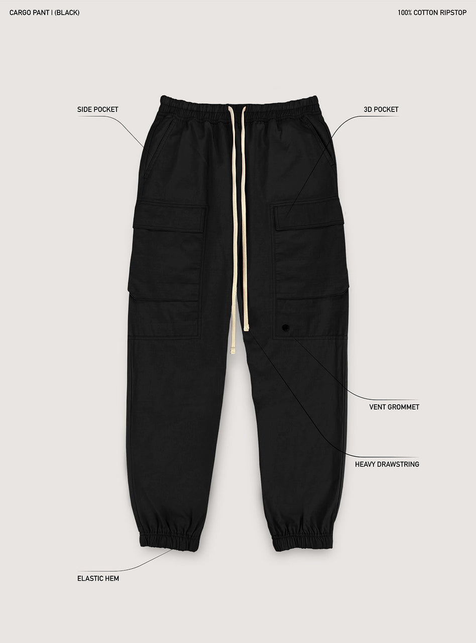 Buy Vintage Black CARGO PANT Online From Godiwear In The USA